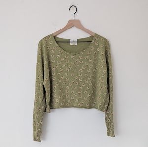 Aerie Offline Floral Top in Sage